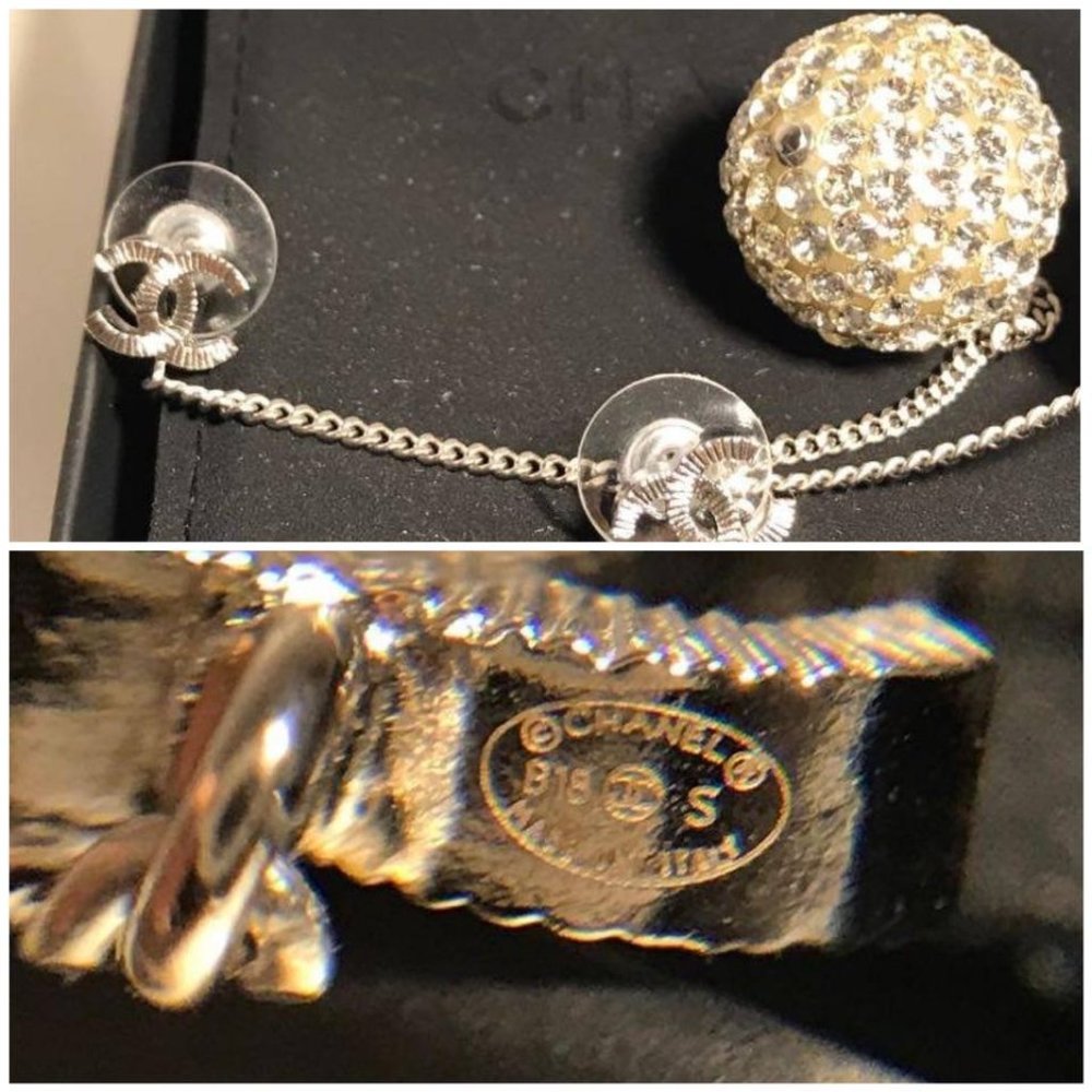 🛑SOLD🛑Authentic Rare Chanel CC Silver Crystal - Picture 7 of 12